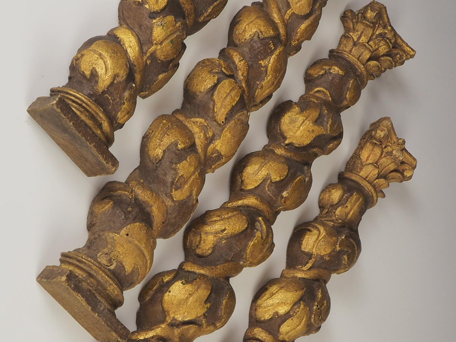 Set Solomonischer geschnitzter vergoldeter Holzsäulen im Barockstil des 18. Jahrhunderts im Angebot 7