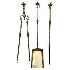 Set Of 18th Century Brass Fireplace Tools