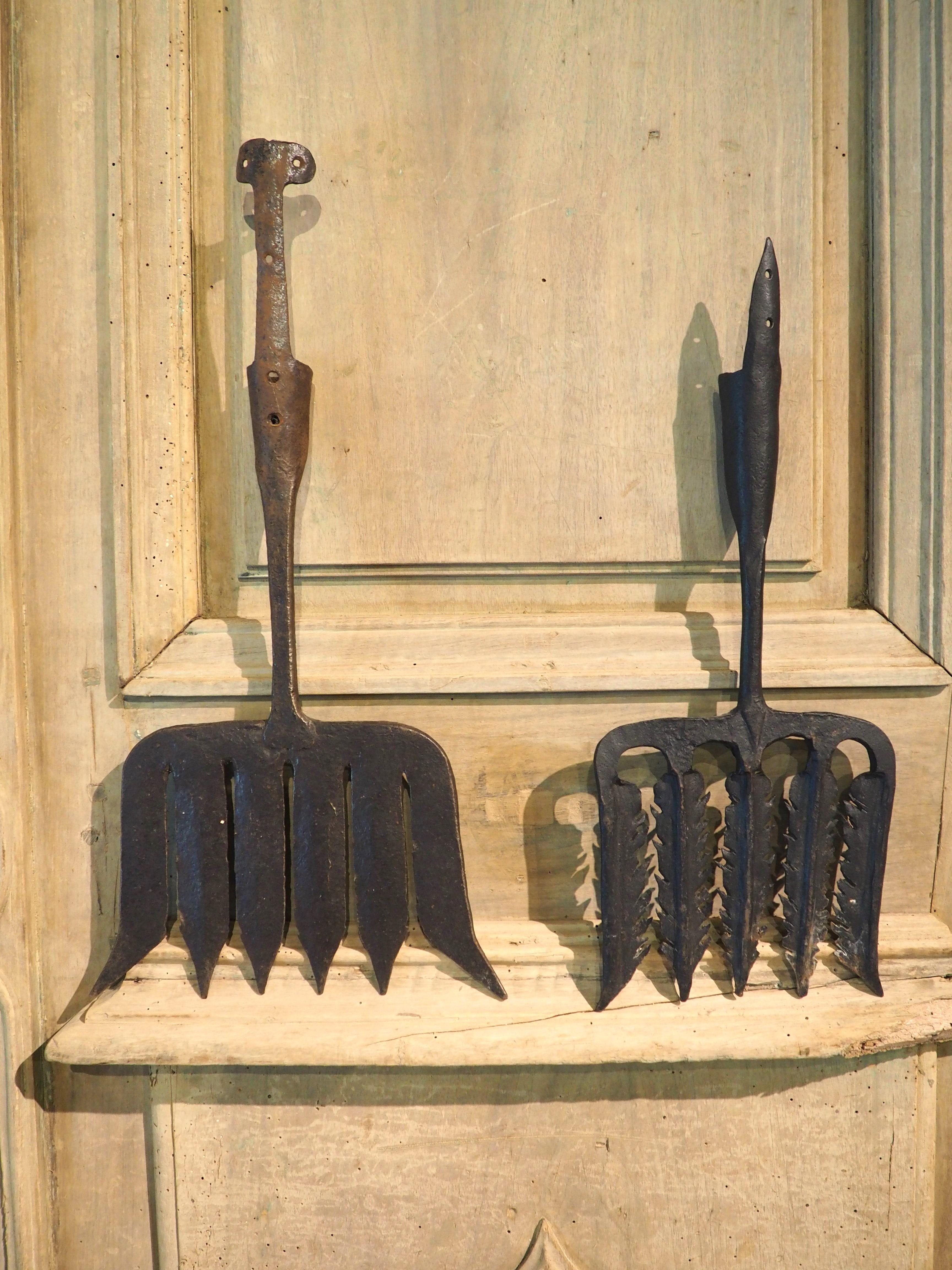 18th Century and Earlier Set of 18th Century Dutch Forged Iron Eel Catchers