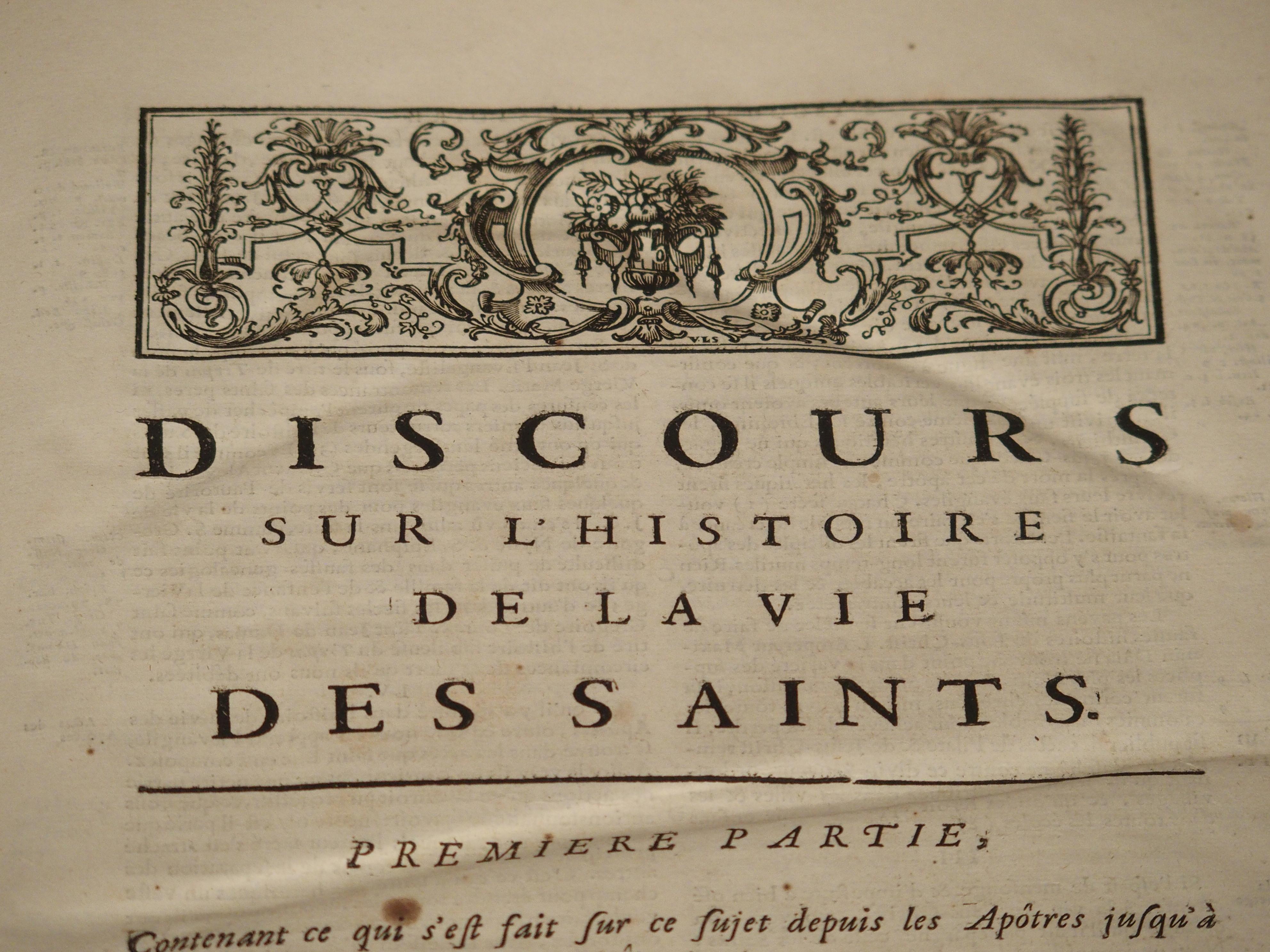 Set of 18th Century French Leather Bound Books, Les Vies Des Saints, 1715 10