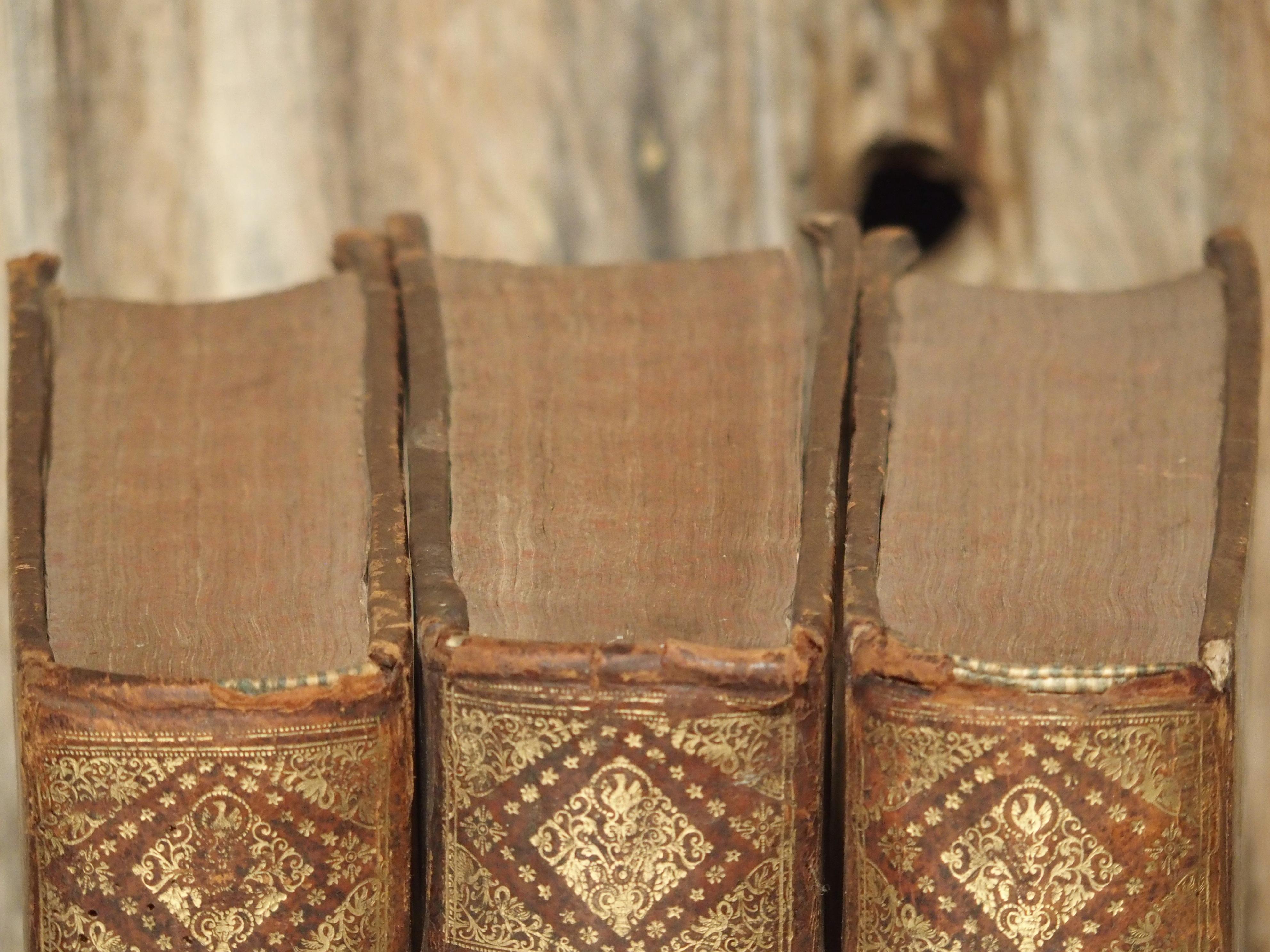 Set of 18th Century French Leather Bound Books, Les Vies Des Saints, 1715 4