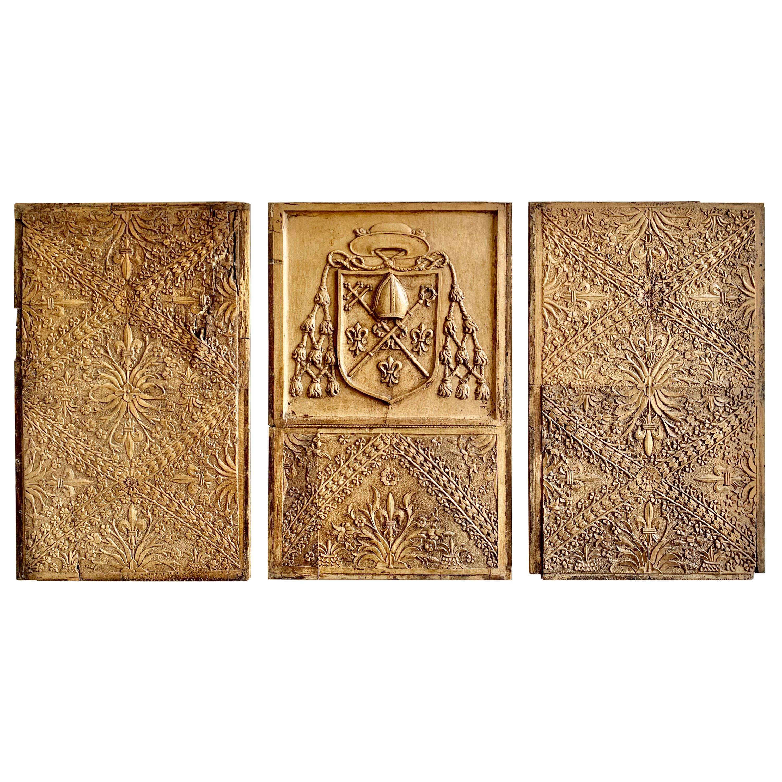 Set of 18th Century Spanish Carved Panels For Sale