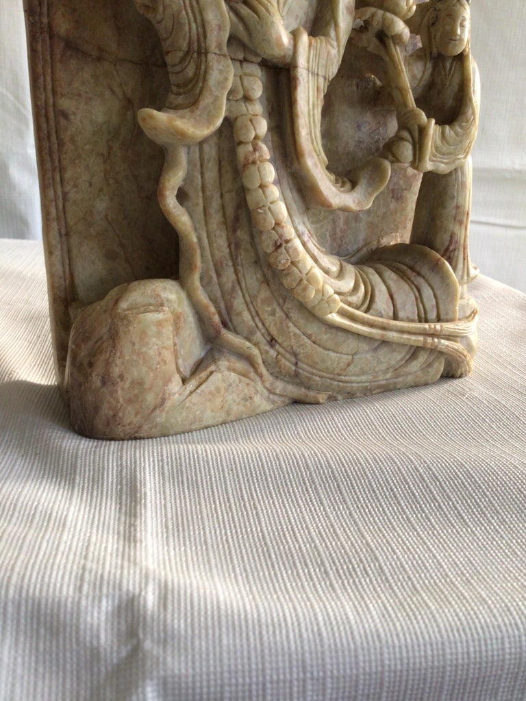 Set of 1920s Carved Soapstone Bookends For Sale at 1stDibs