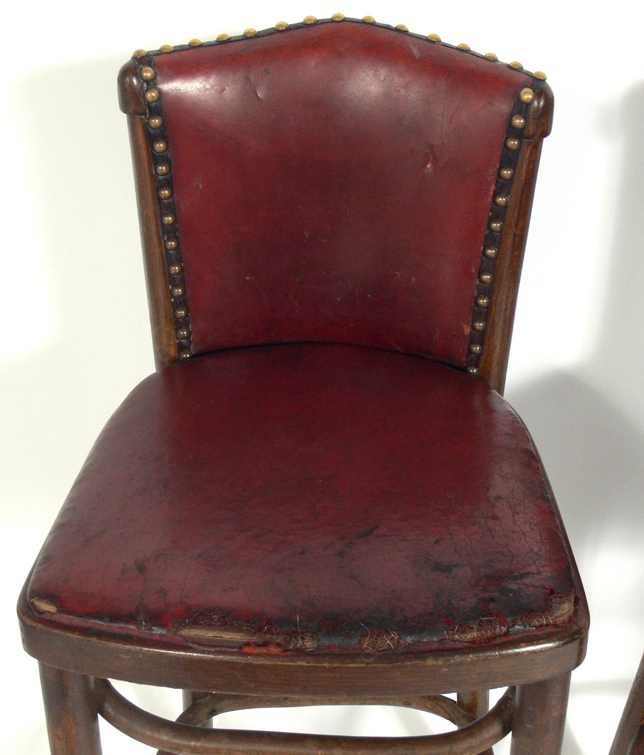 cognac leather stools