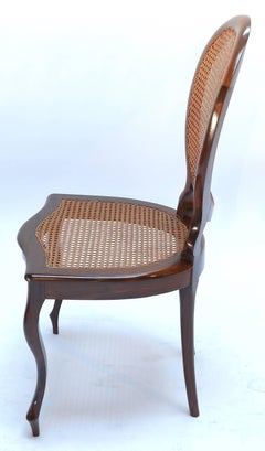 Ensemble de chaises de salle à manger en jacaranda brésilien des années 1940 avec médaillon en forme de canne
