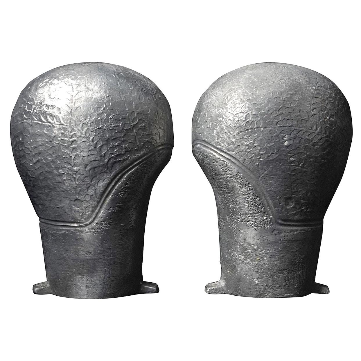 Set of 1940s French Industrial Aluminium Moulds for Rubber Ladies Swimming Caps
