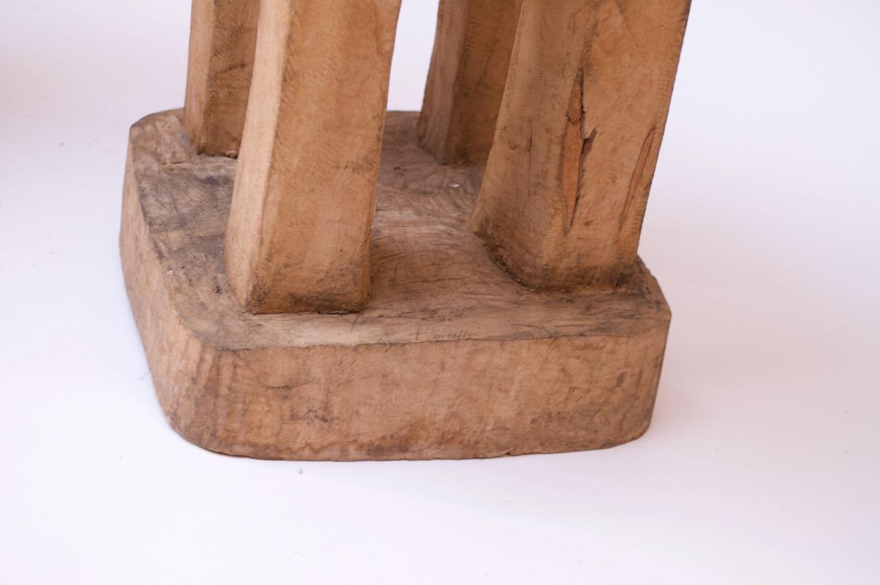 Set of 1940s Hard Wood African Lobi Stools with Carved and Pyrogravure Details For Sale 12