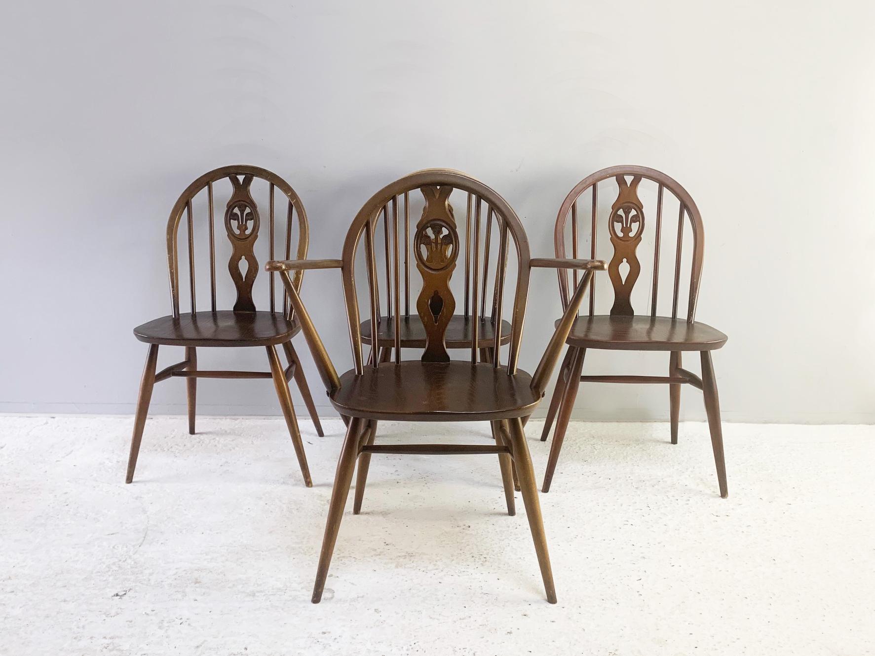 Set of 1950’s Mid Century Ercol ‘Old Colonial 371” Blue Label Dining