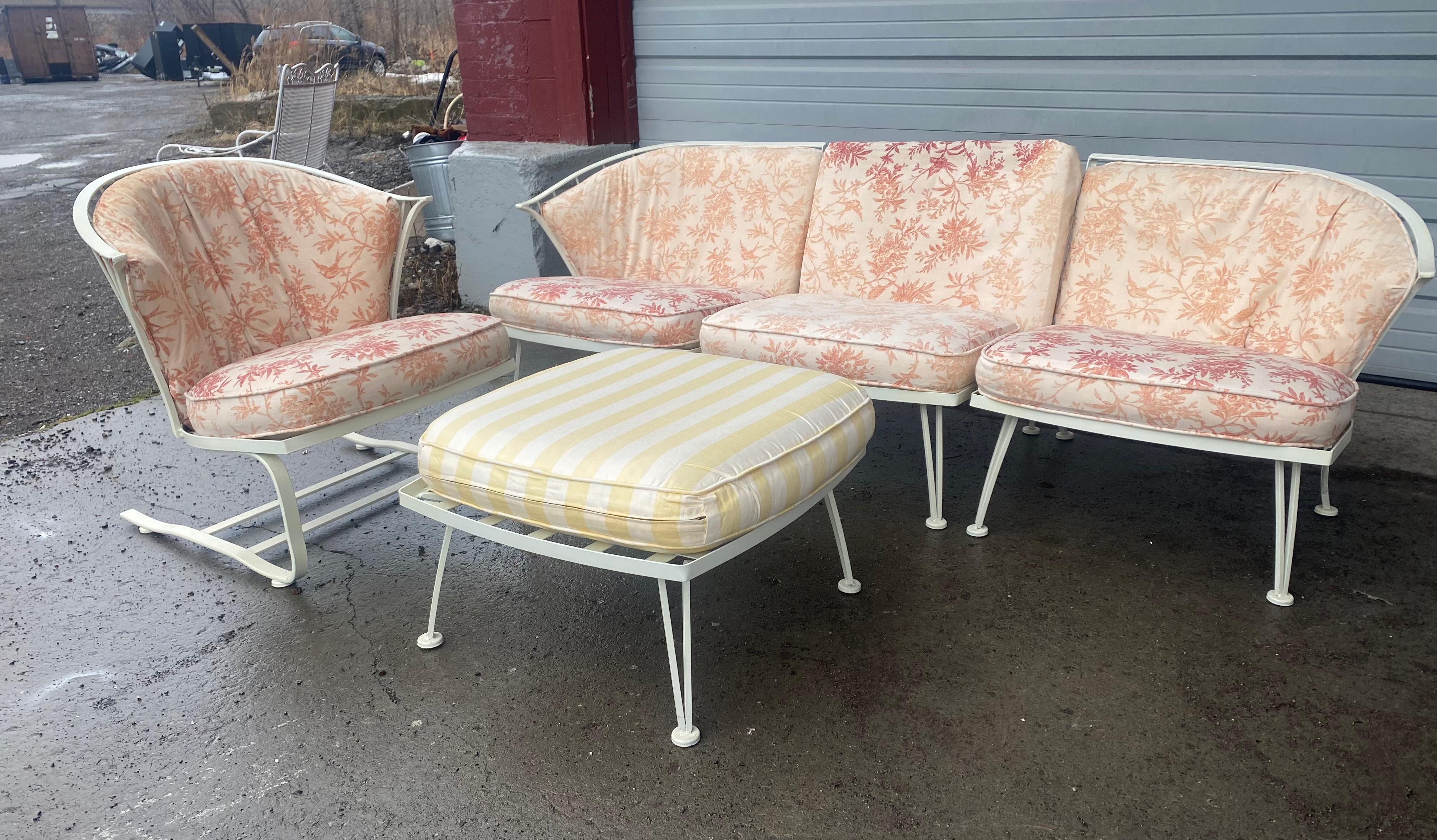 Set of 1950's Pinecrest Lounge Seating by Woodard, , rare springer chair & ottoman 1