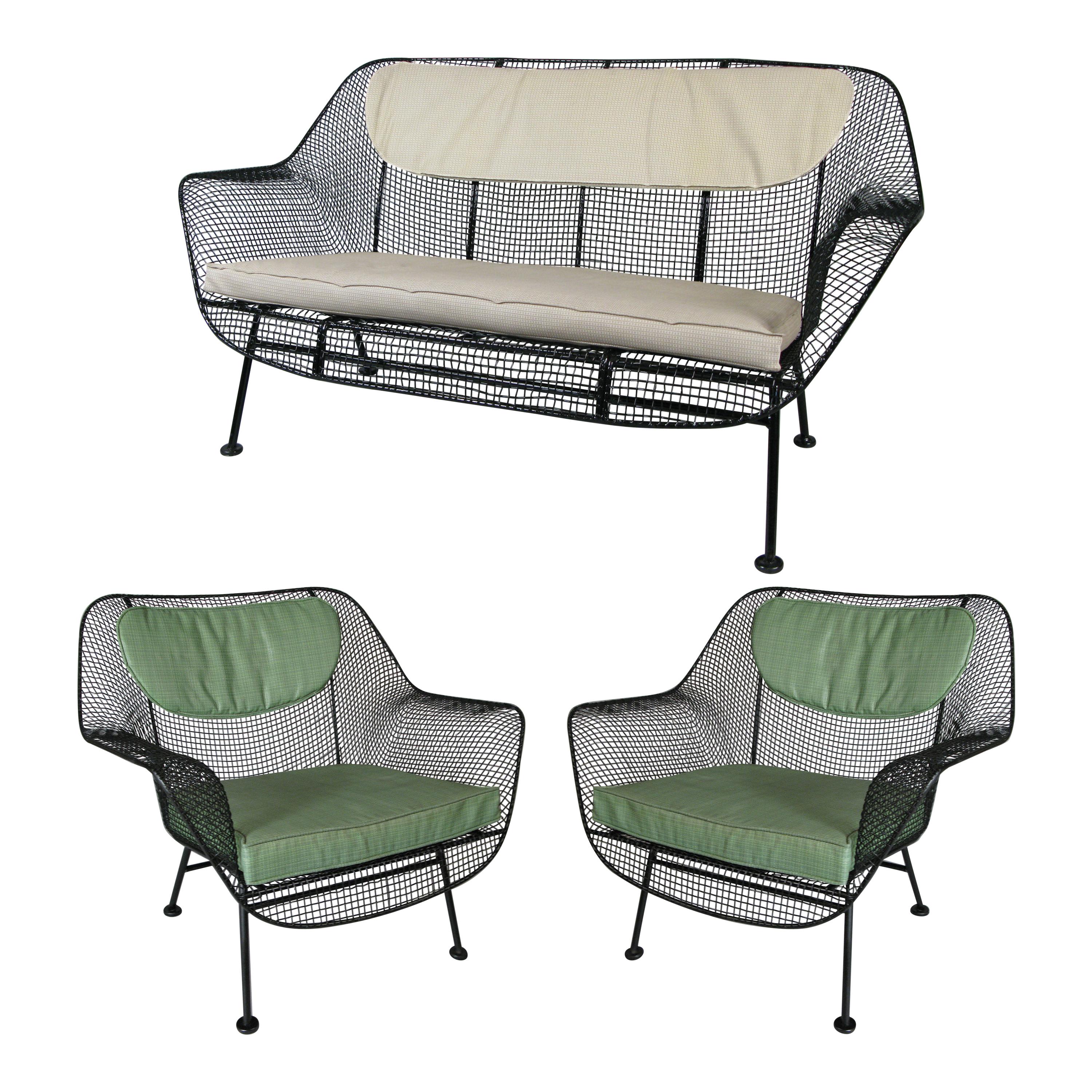 Set of 1950's Sculptura Lounge Chairs and Settee by Russell Woodard
