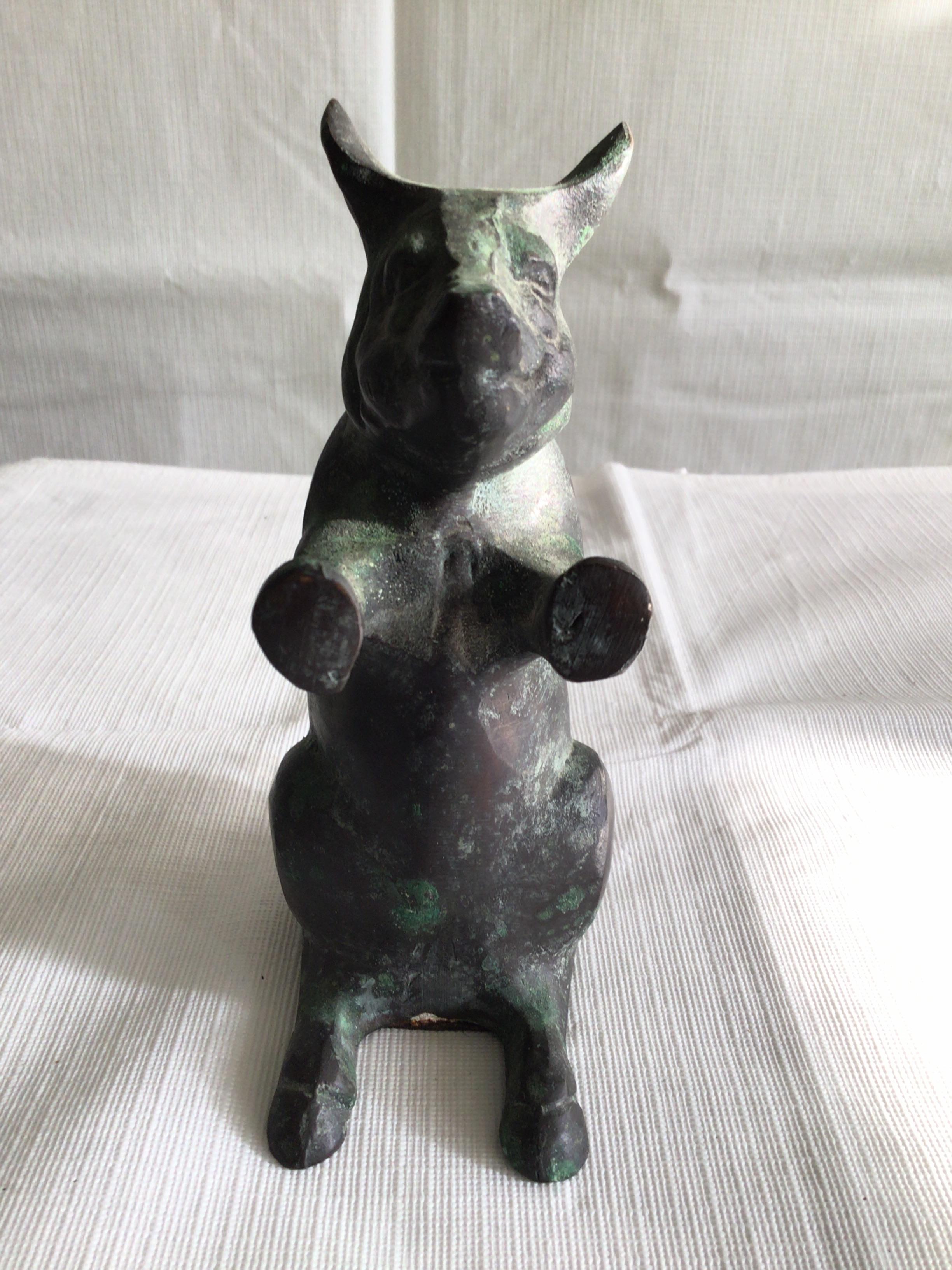 Set of 1960s Bronze Pig Bookends 3