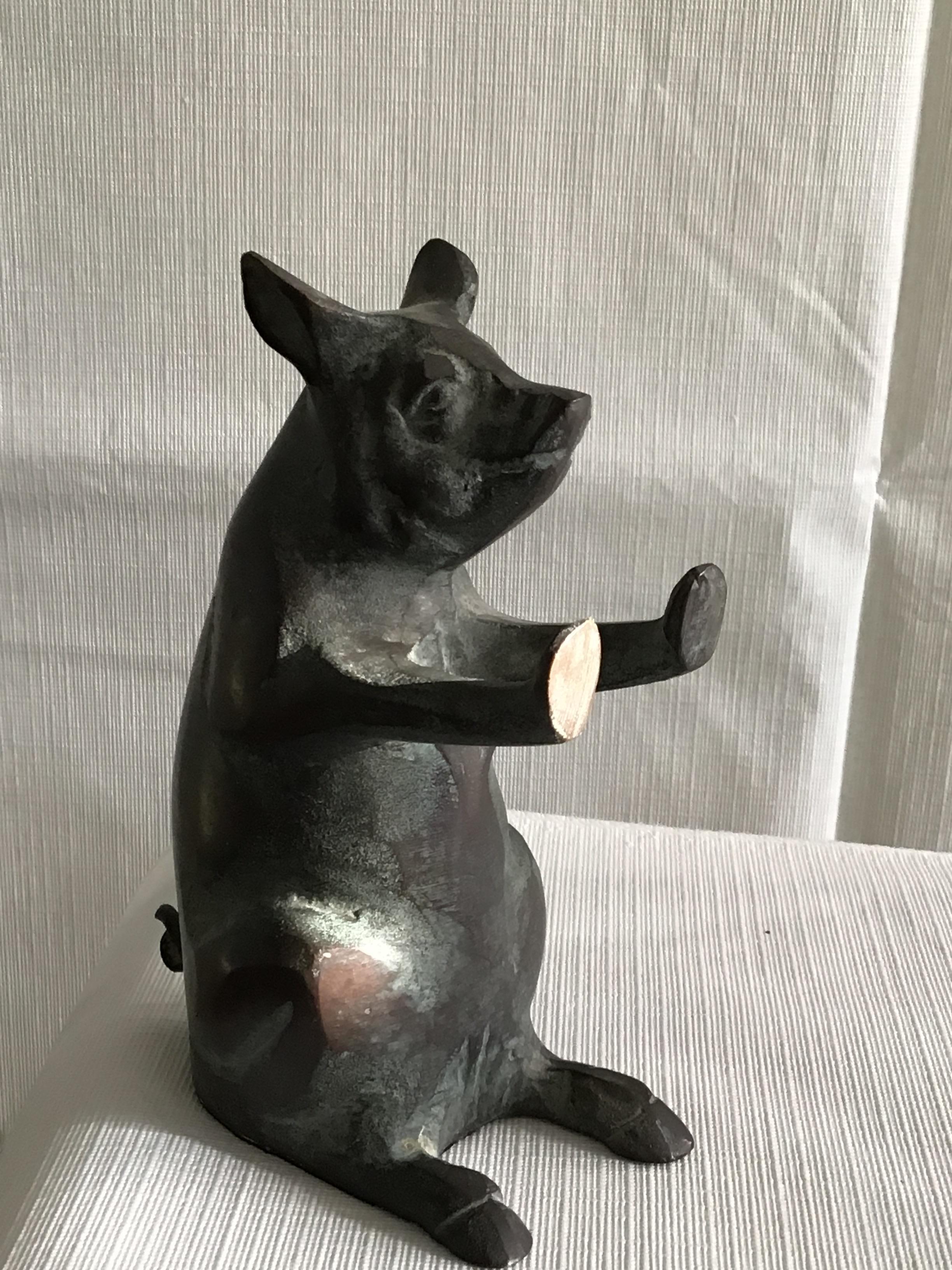 Set of 1960s Bronze Pig Bookends 2