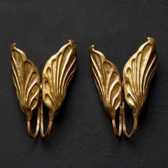 Set of 1970s Italian Brass Leaf Wall Sconces by Carlo Giorgi for Bottega Gadda