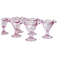 Ensemble de bols Gelato lilas en verre italien des années 1970