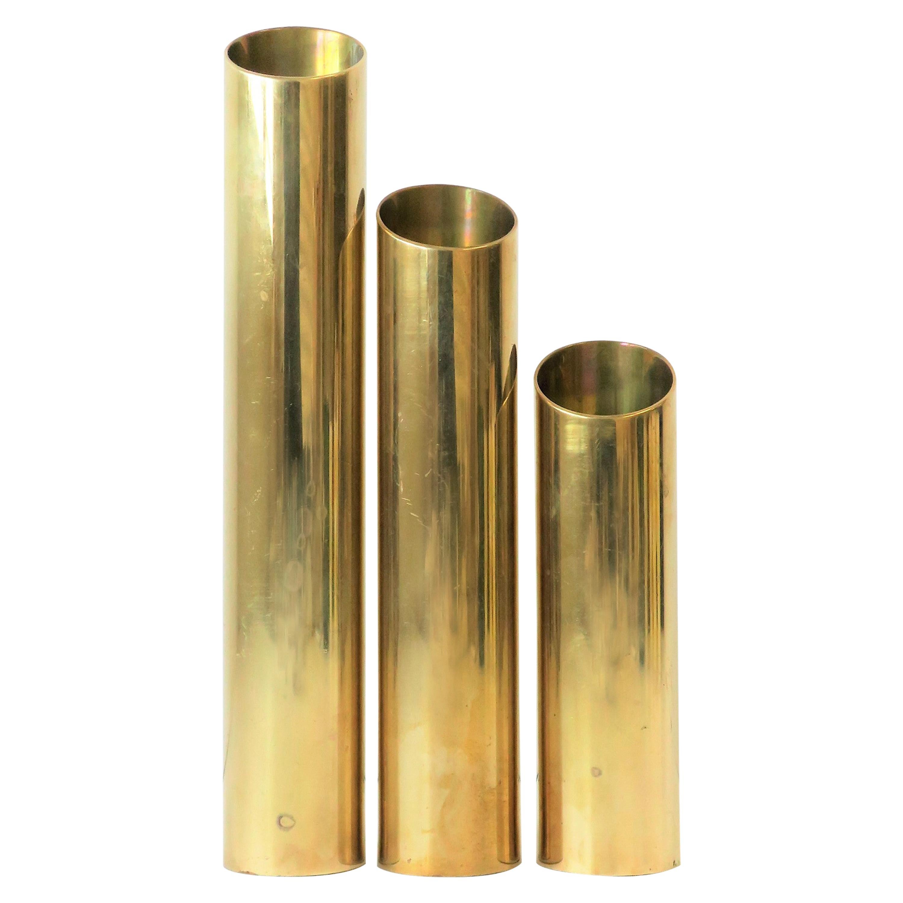 Modern Brass Cylindrical Sculptures, ca. 1970s