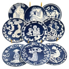 Set of 1970s Royal Copenhagen Annual Mother's Day Plates