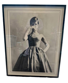 Set of 1970’s Three Printed Photos of Norman Norell Designs Framed in Black