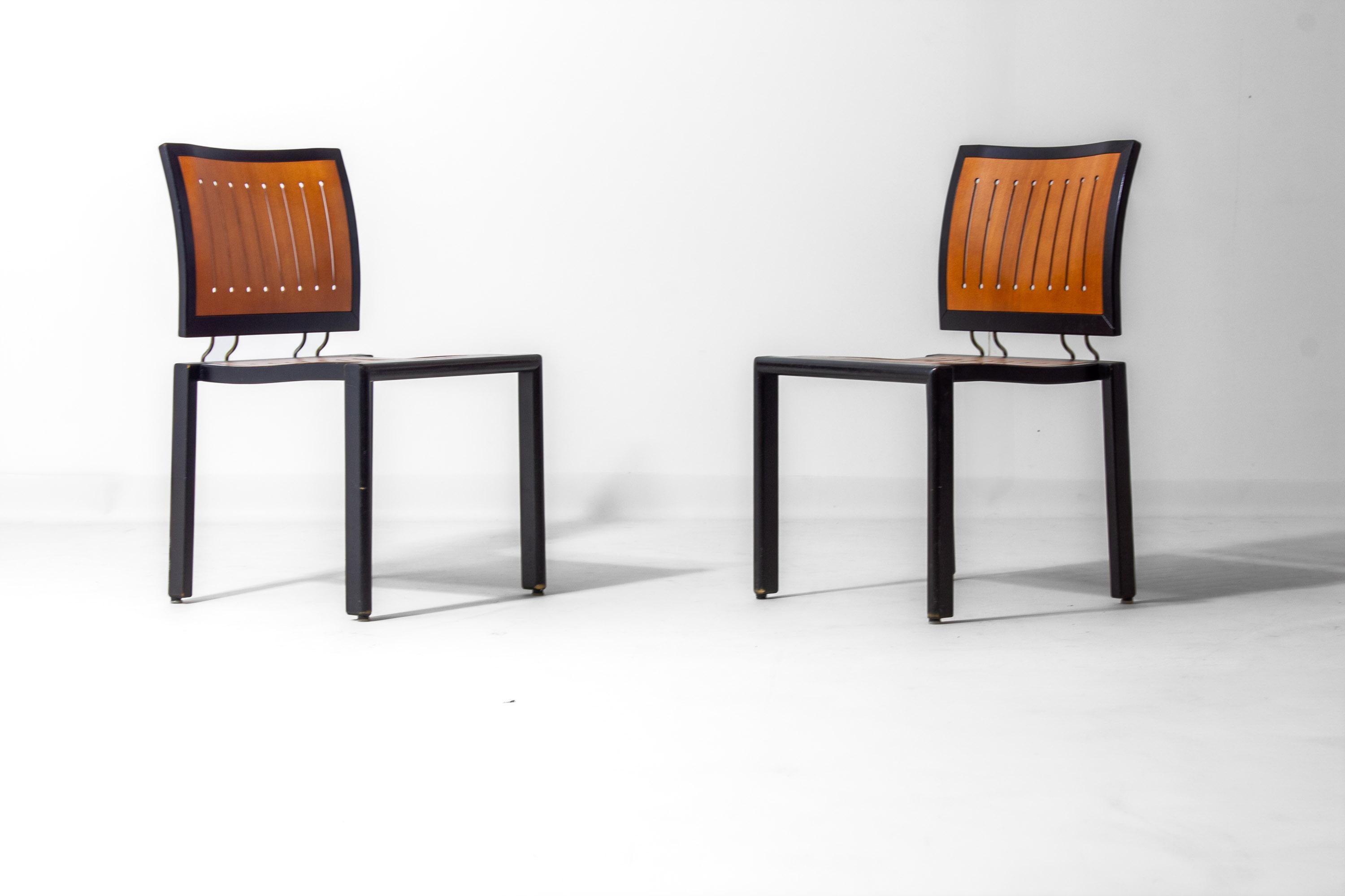 Satz Bruno Rey Quadro Stühle aus den 1980er Jahren für Dietiker Switzerland im Angebot 1