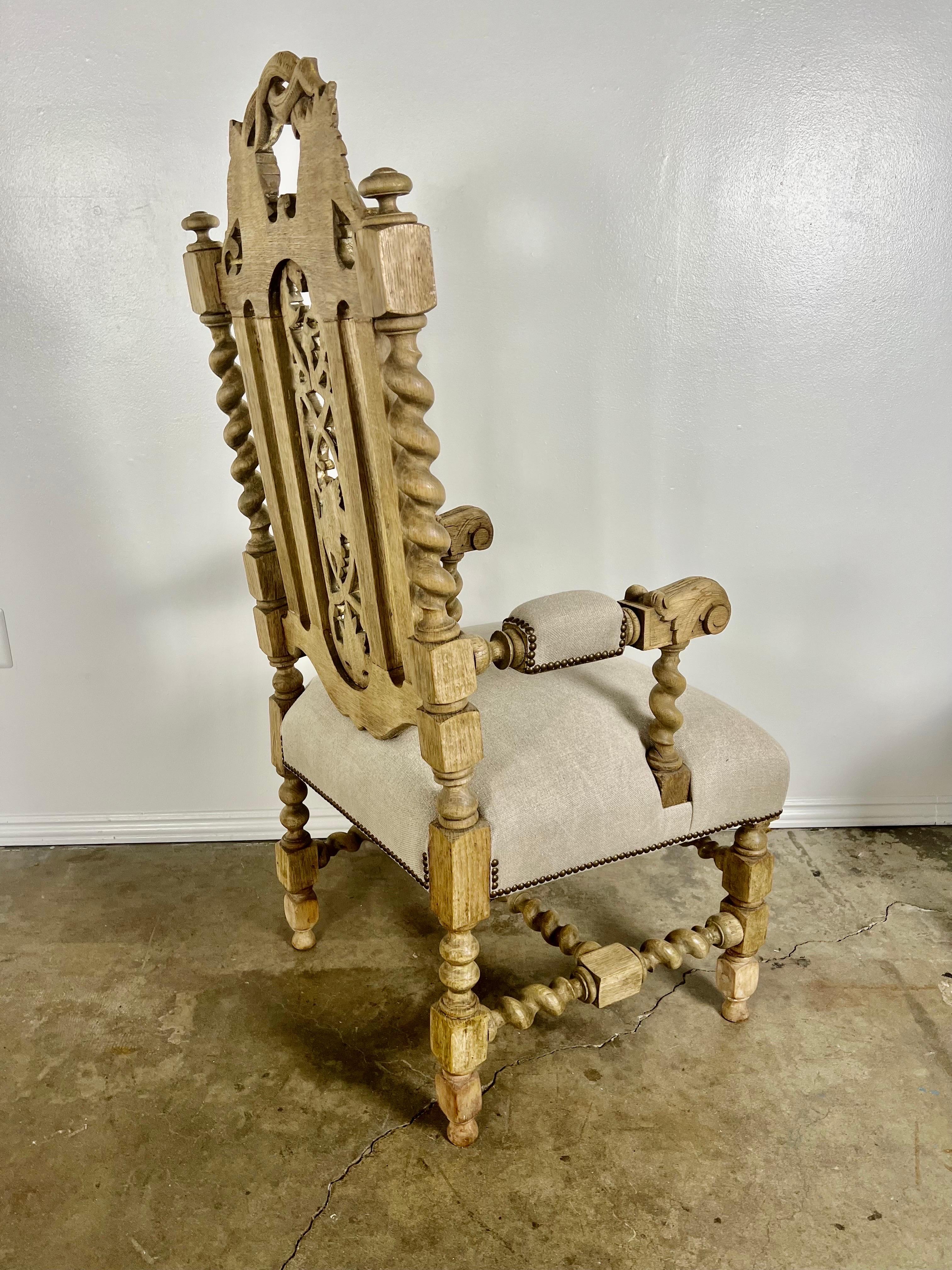 Set of 19th Century  Bleached Oak Dining Chairs For Sale 7