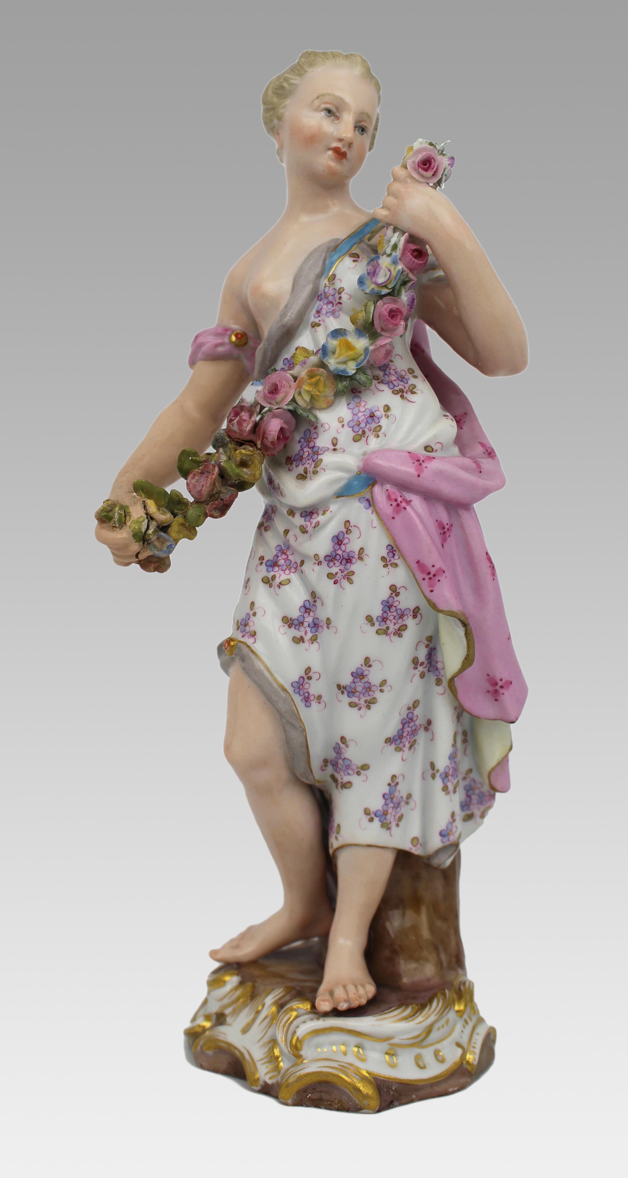 Tedesco Set di oggetti del 19° secolo. Statuette Four Seasons di Meissen in vendita