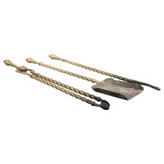 Antique Set of 19th Century brass fire irons