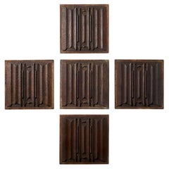 Set of 19th Century Carved Oak Linen Fold Panels