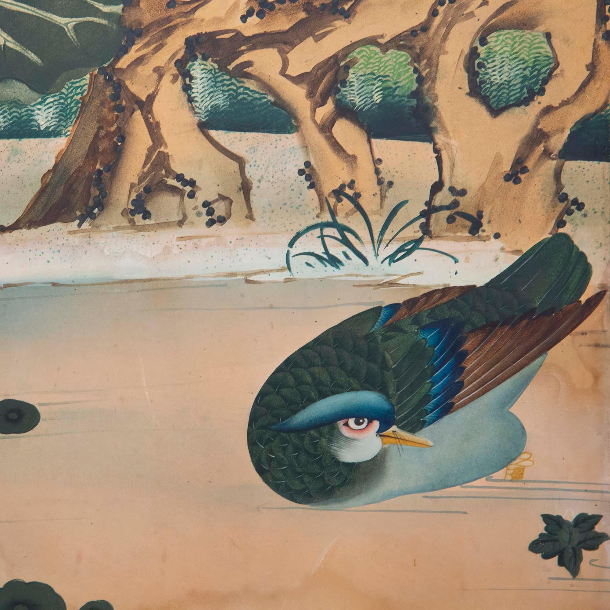 Rare 19th Century Chinoiserie Hand-Painted Panels Circa 1820 2