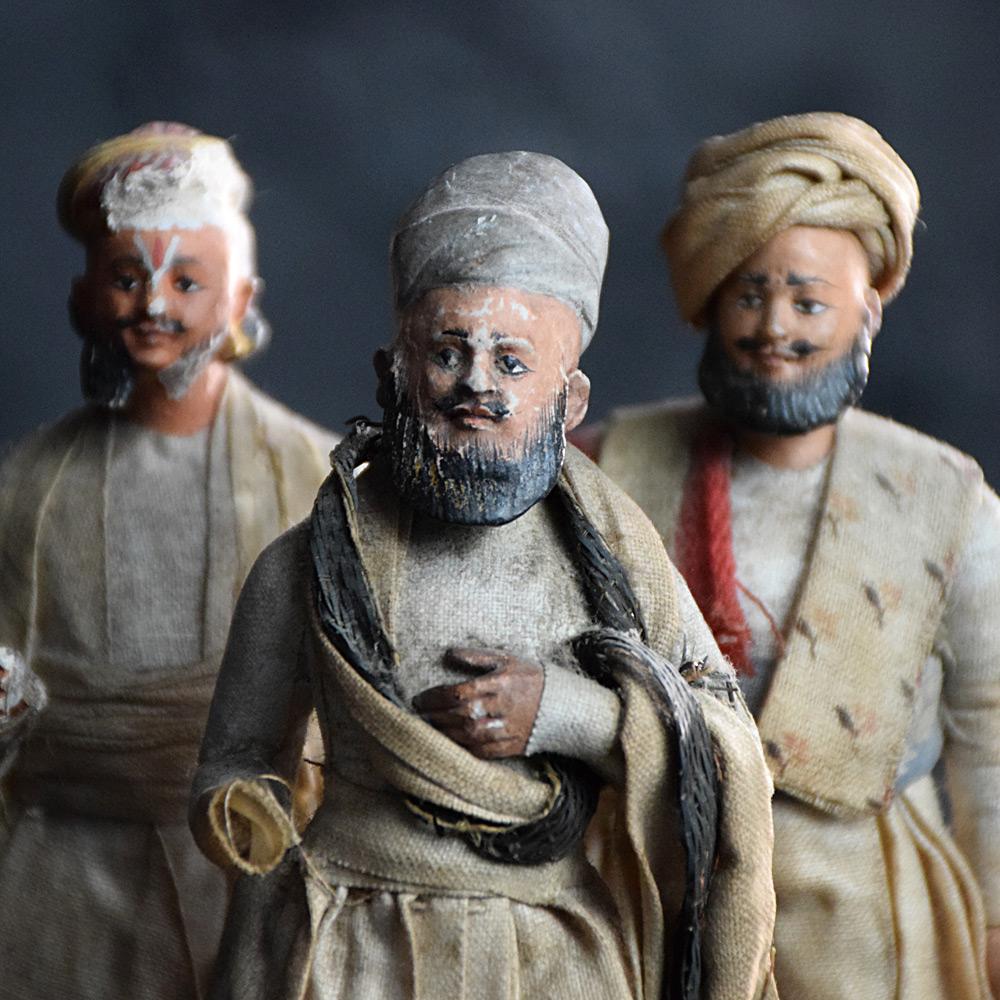 Set of 19th Century Clay Indian Figures 1