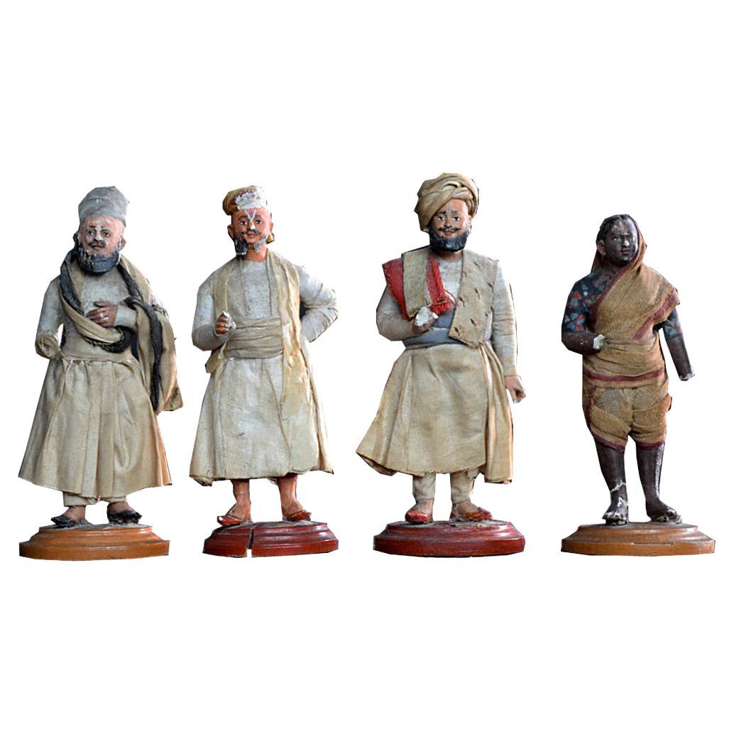 Set of 19th Century Clay Indian Figures