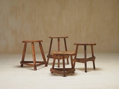 set of 19th century English antique oak cutler’s stools