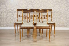 Set of 19th-Century English Chairs in Sheraton Style with Inlays