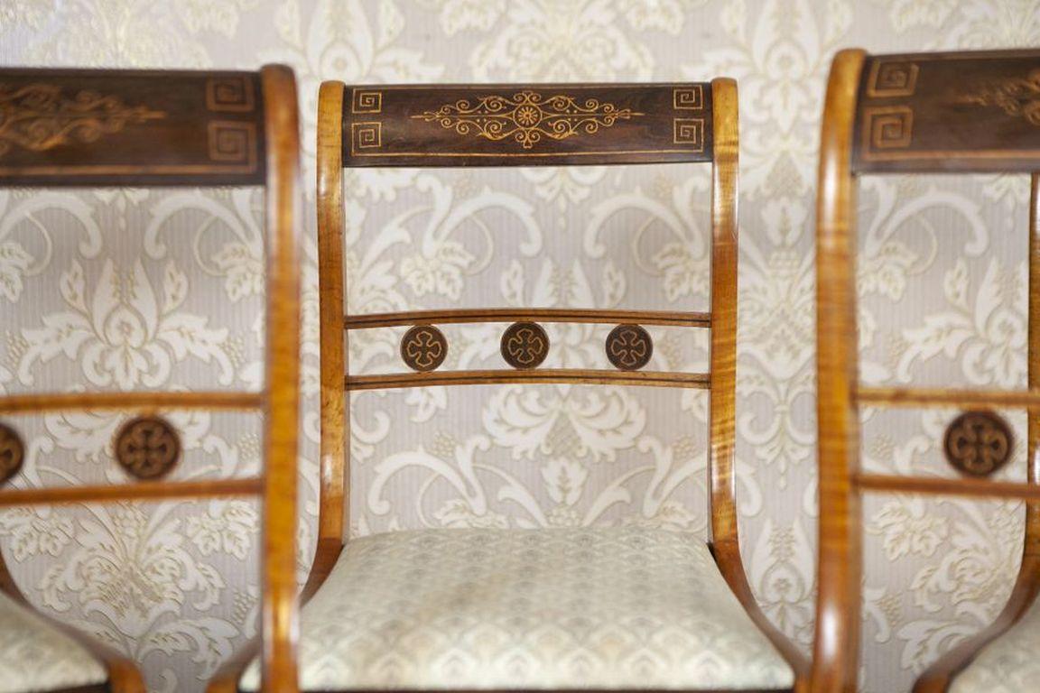 Set di sedie inglesi del 19° secolo in stile Sheraton con intarsi in vendita 1