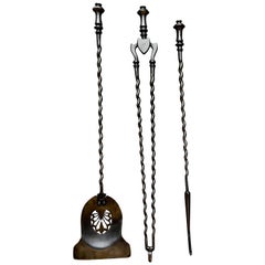 Set of 19th Century English Steel Fire Tools 