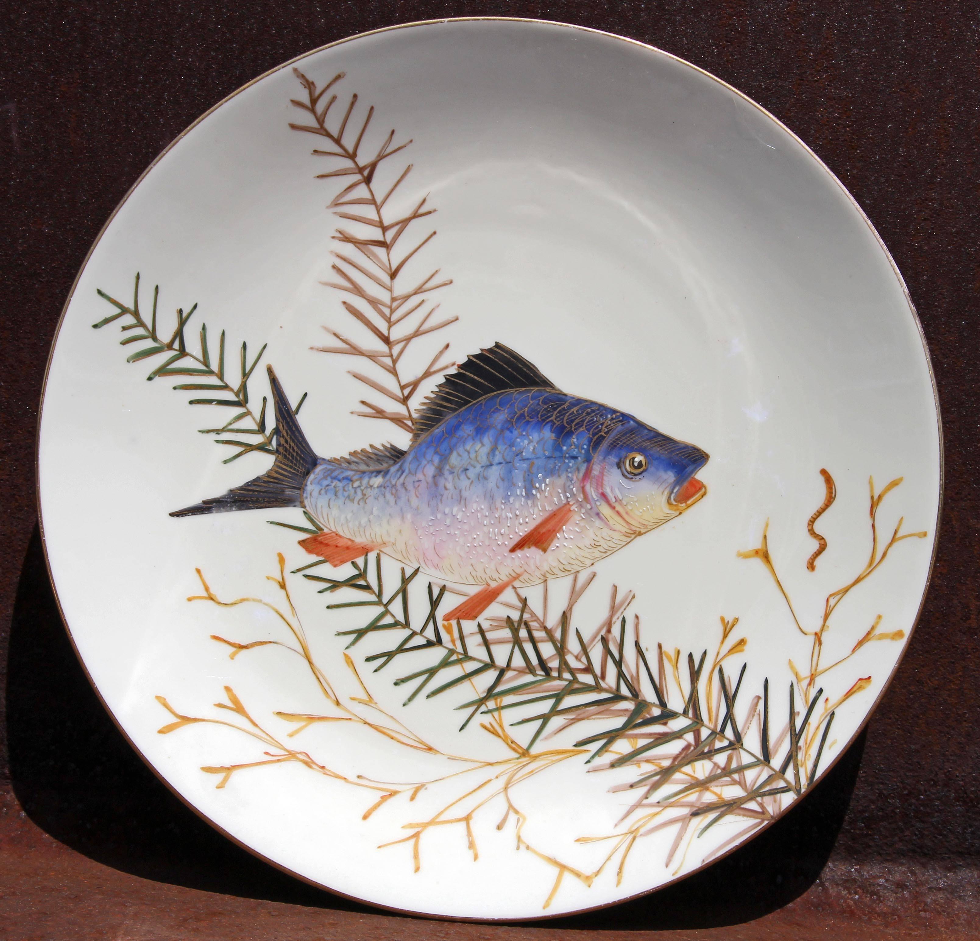 European Set of 19th Century Fish Plates