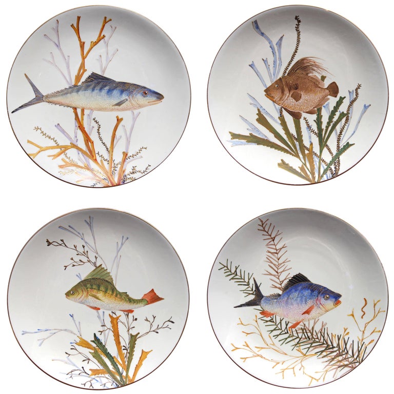 Set of 19th Century Fish Plates at 1stDibs