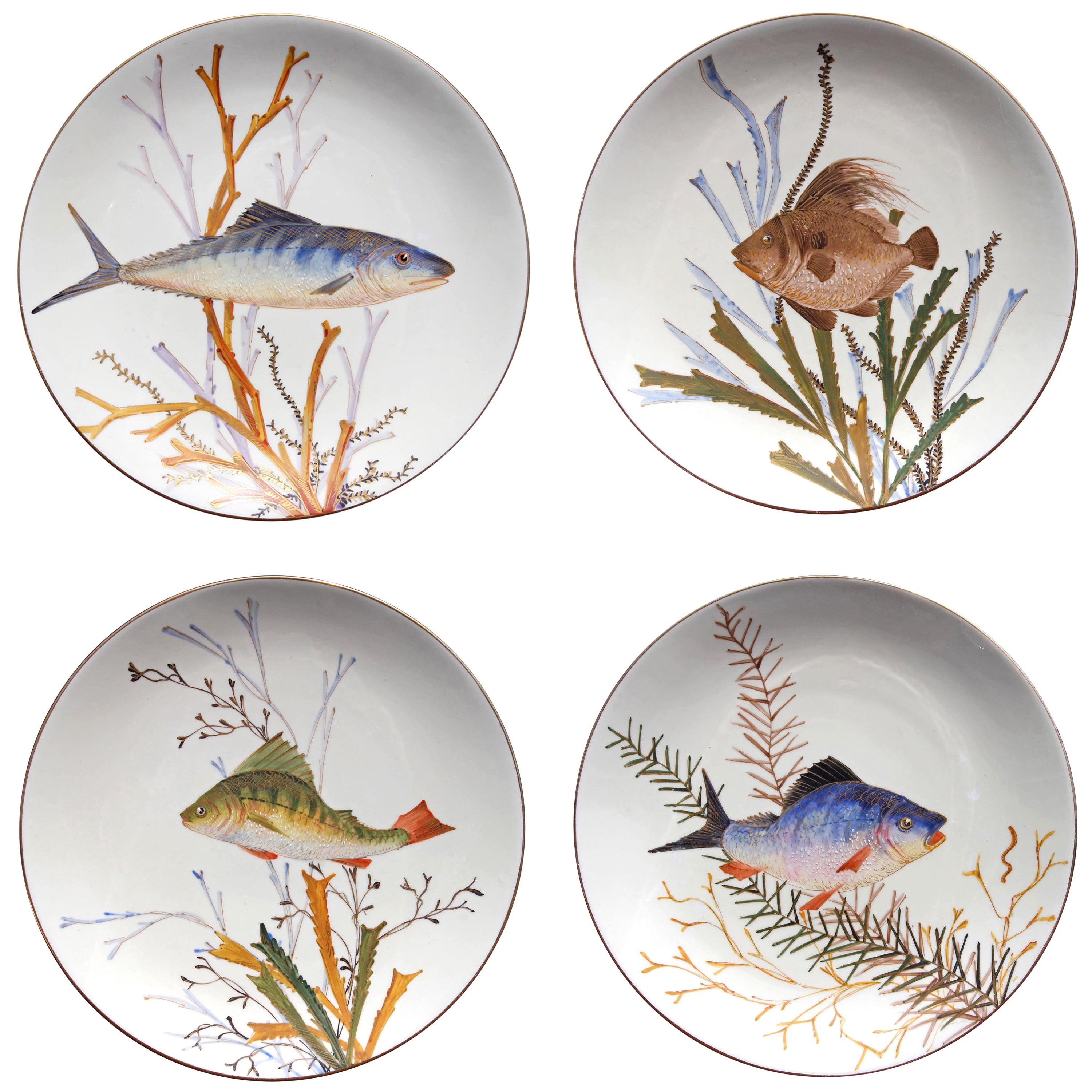 Set of 19th Century Fish Plates