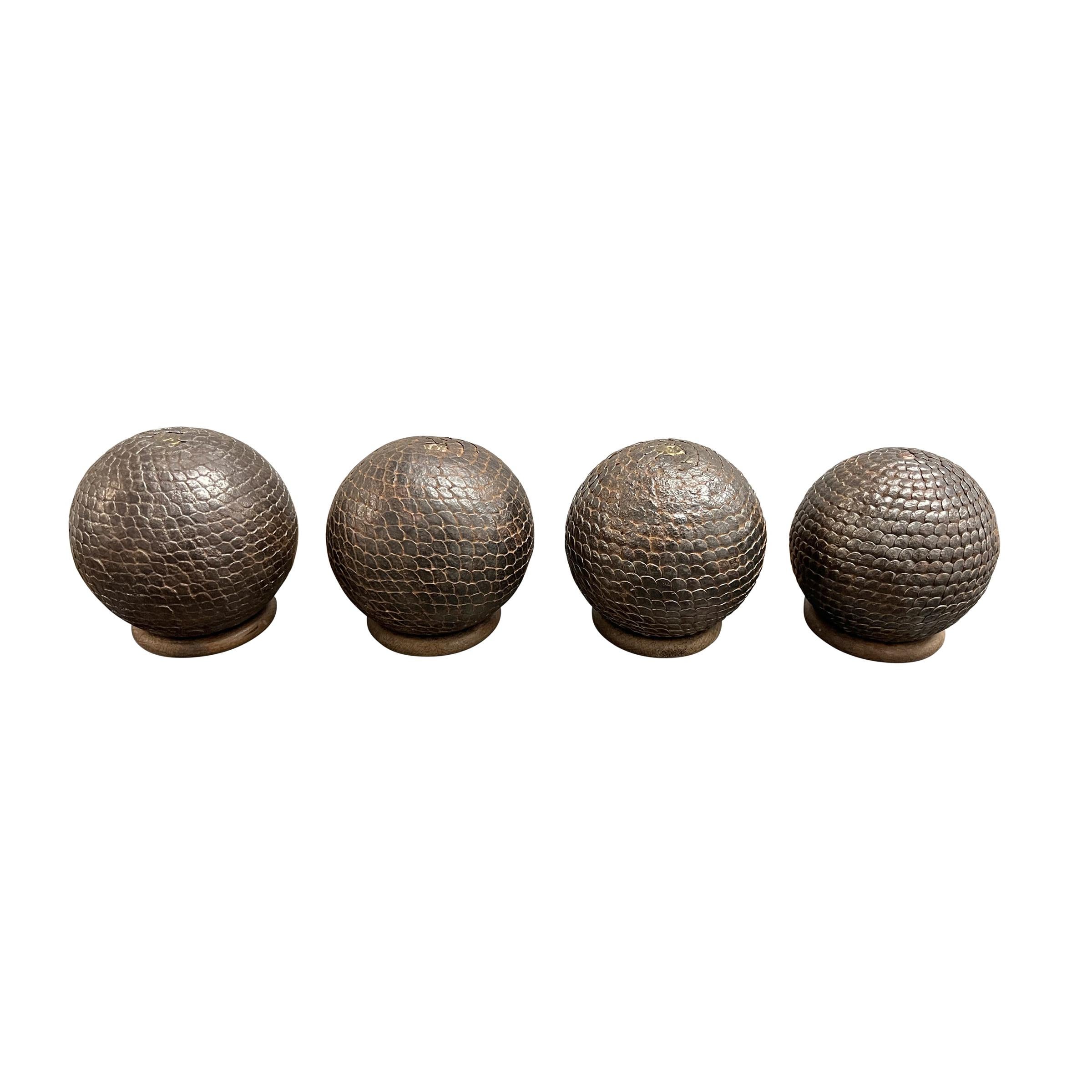 Rustic Set of 19th Century French Pétanque Boules For Sale