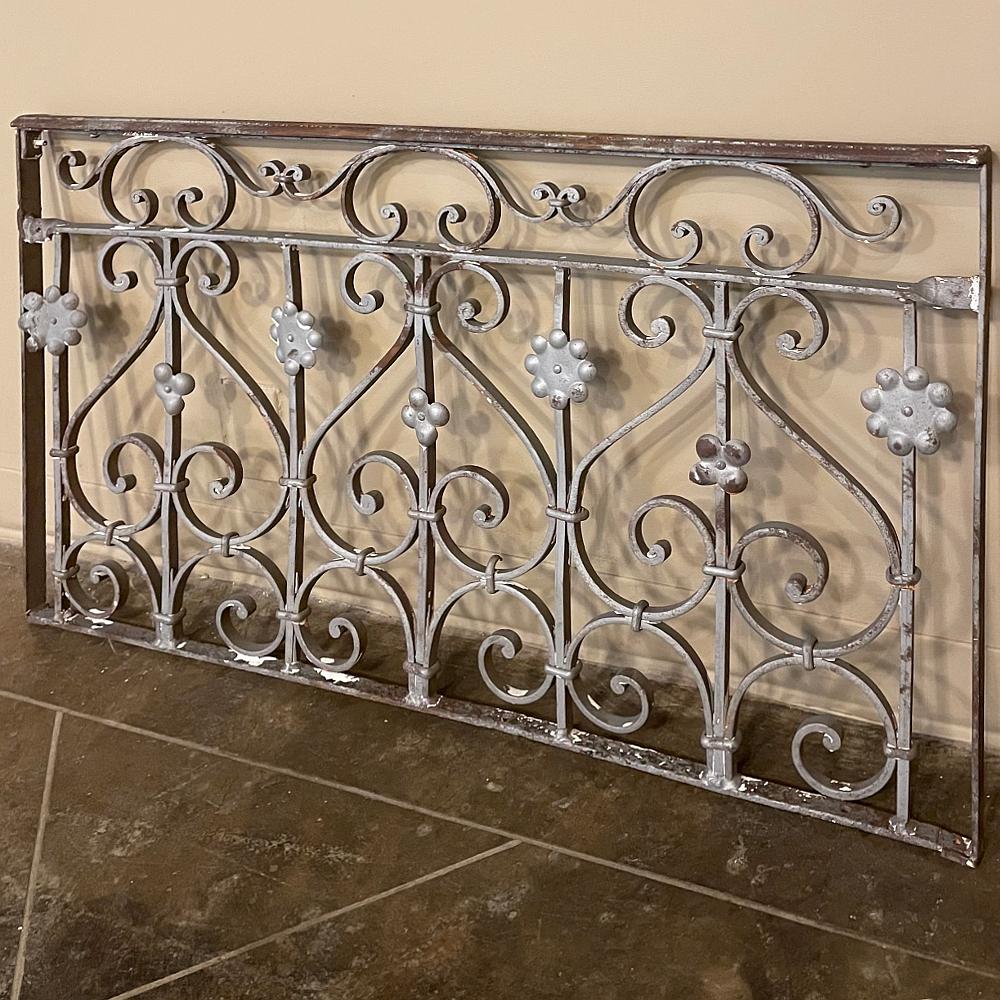 Napoleon III Set of 19th Century French Wrought Iron Balustrades, Window Guards For Sale
