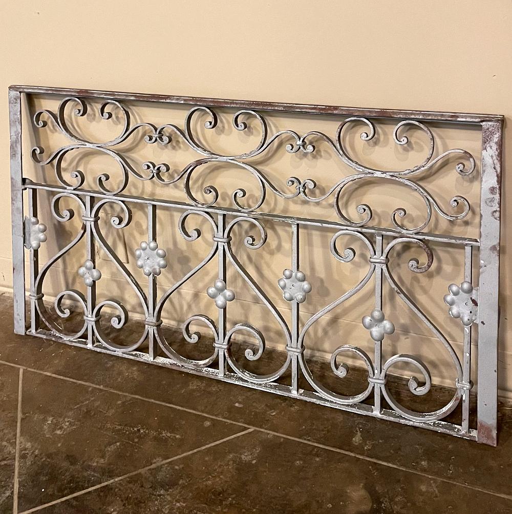 Late 19th Century Set of 19th Century French Wrought Iron Balustrades, Window Guards For Sale