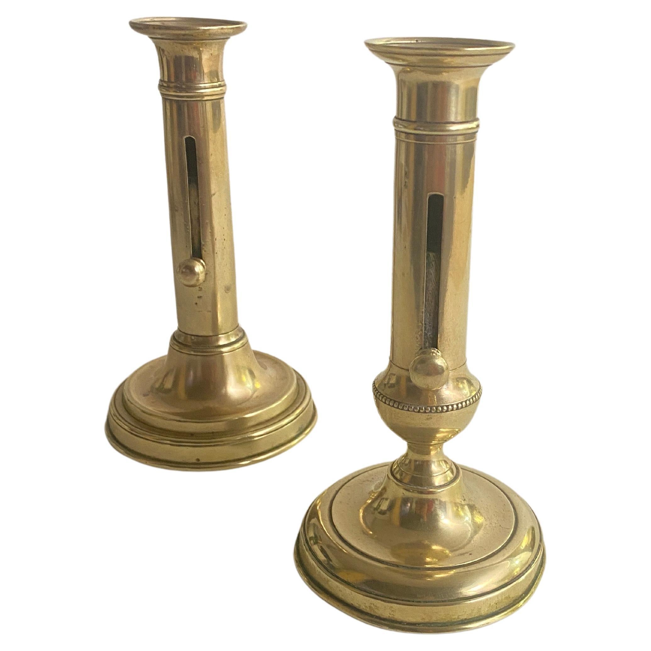 Set of 19th Century Gilt Bronze Candelabras Bronze Color France For Sale