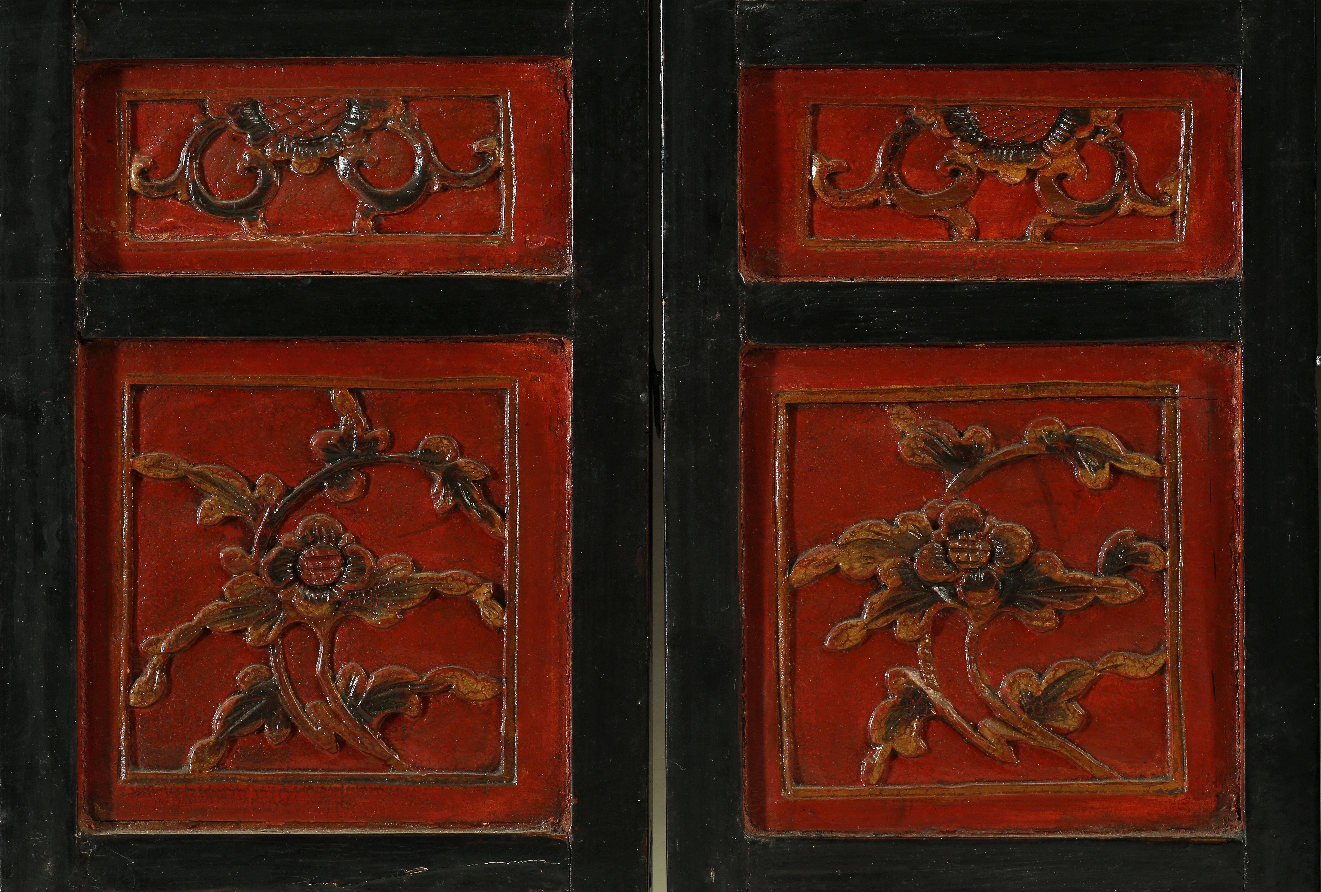 Set of 19th Century Hand-Painted Table/Wall Screen with 12 Panels, Double Sided For Sale 13