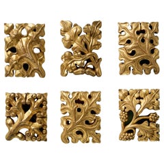 Set of 19th Century Handcarved Gilt Wood Embellishments