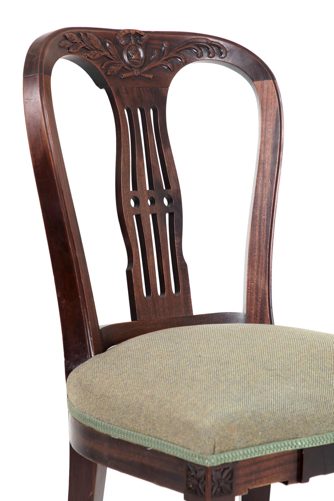 Matériaux organiques Ensemble de chaises de salle à manger victoriennes en acajou du 19ème siècle, vers 1860 en vente