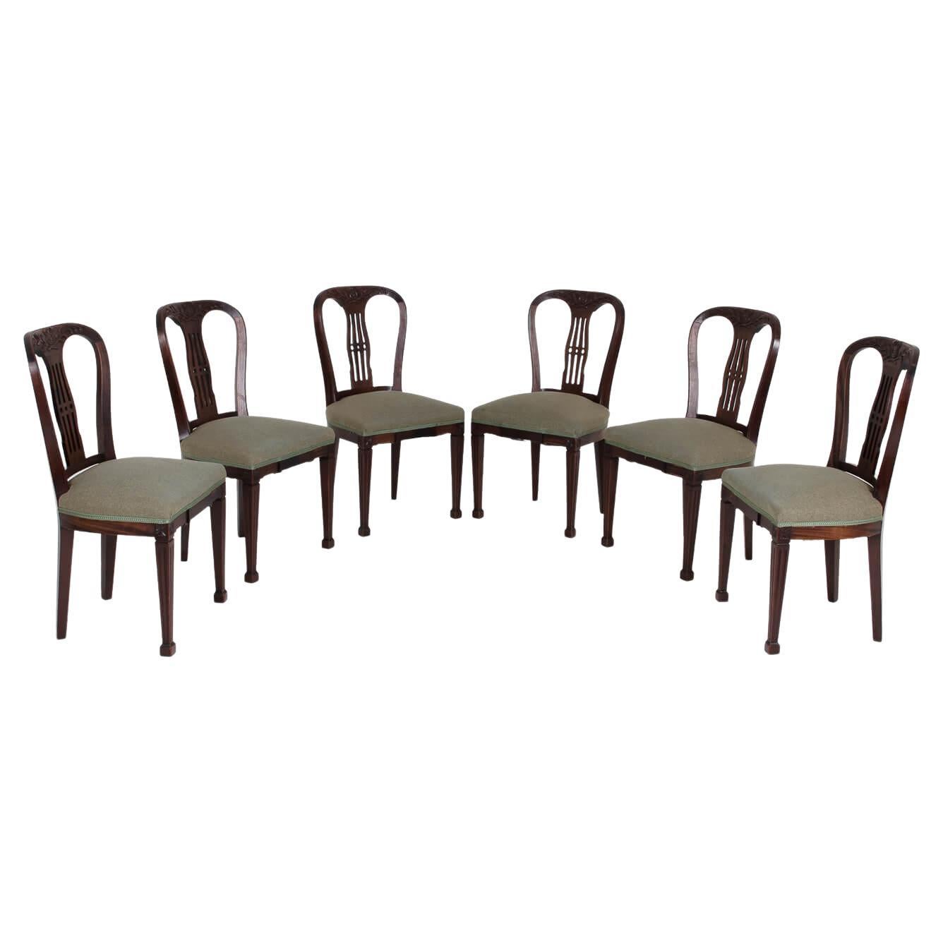 Ensemble de chaises de salle à manger victoriennes en acajou du 19ème siècle, vers 1860