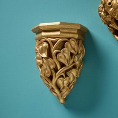 Set of 19th Century Scottish Gilt Carved Oak Brackets