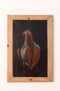 Set of 2 19th Century Trompe L'oeuil Paintings. Still Life with Dead Game
