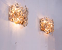 Pair of Palwa Wall Sconces Gilt-Brass & Crystal Glass, Germany 1960