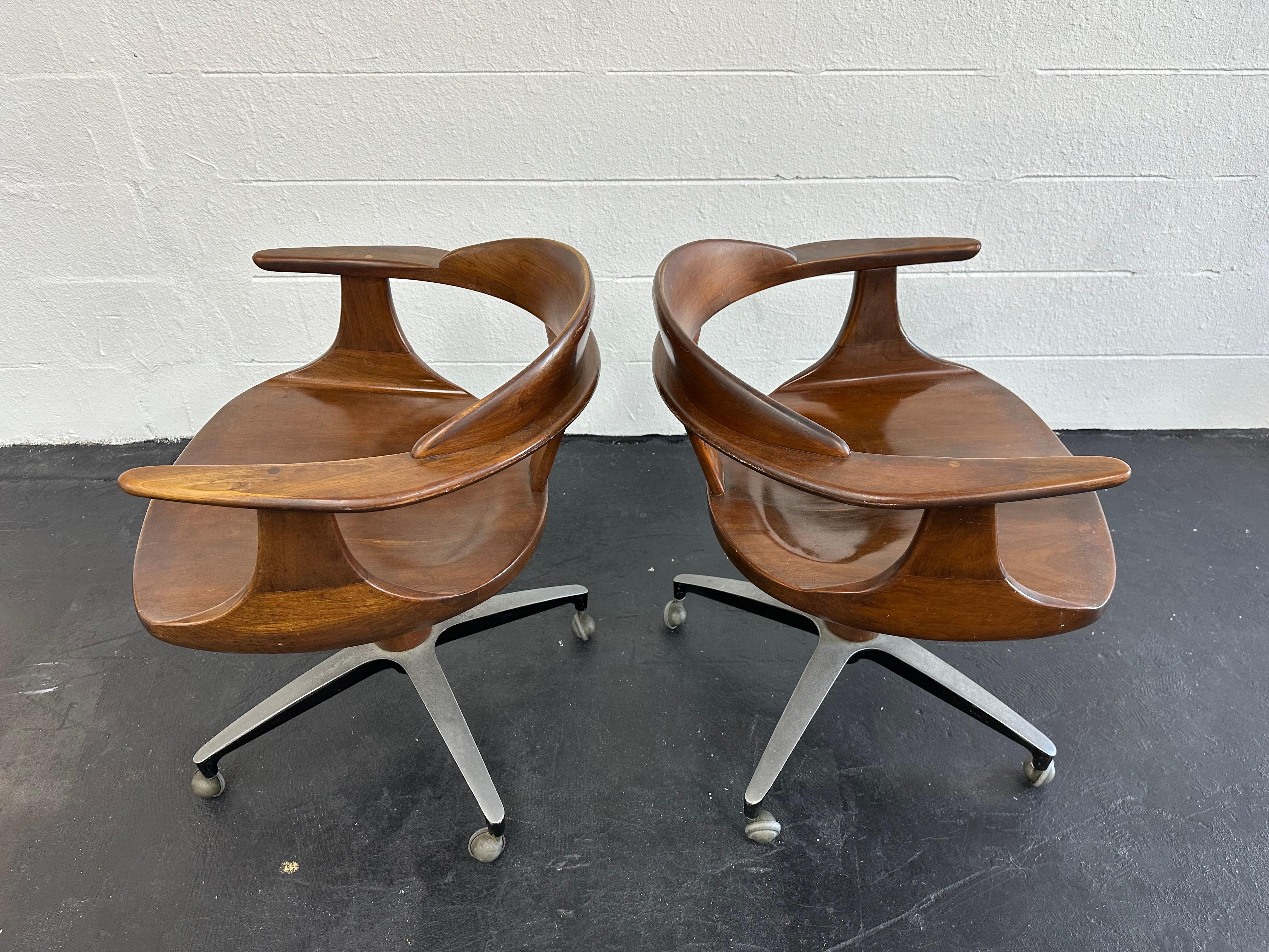 American Set of 2 1960s Heywood Wakefield Cliff House Chairs