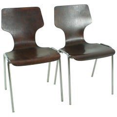 Set of 2 1970s Vintage Stackable Chairs