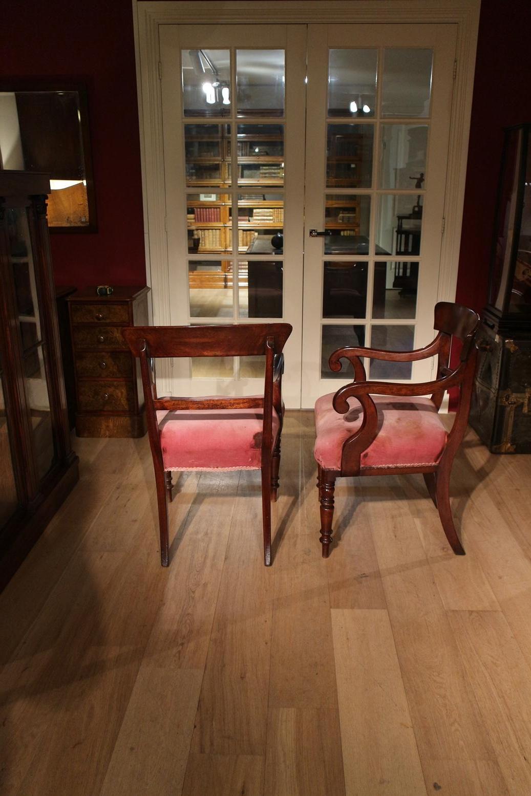 Mid-19th Century Set of 2 19th Century Mahogany Chairs